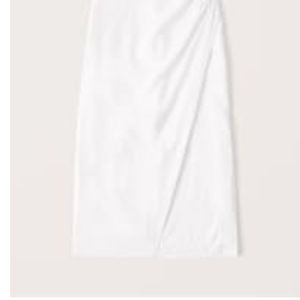 Abercrombie White midi tulip linen skirt
